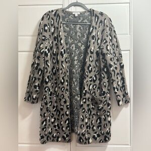 Nine West Animal Print Cardigan Sweater